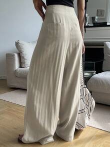 DAZY Women's Loose Pocket Pants, Casual Vacation Wear, Autumn - Light Grey - View 2