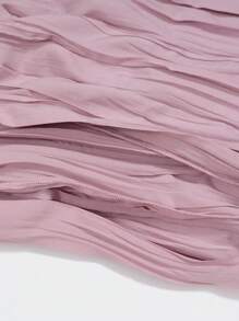 Irokai 优雅纯色褶皱系腰浴衣