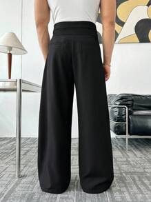 Manfinity BRENVOR Men's Street Fashion Woven Loose Fit Long Pants - Black - View 3