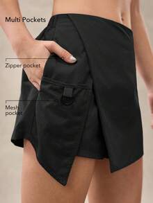OutZeal 女士户外短裤 夏季徒步露营 防水轻便工装短裙 - 黑色 - 查看 2