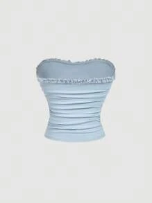 SHEIN MOD 女式蓝色可爱樱桃印花衬衫 - 藍色 - 查看 2