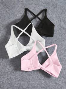 Yoga Basic Sujetador deportivo de yoga sin costuras, con diseño de twist en la parte delantera, versátil para deportes y uso diario
