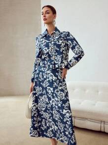 MOTF PREMIUM 满幅花卉印花喇叭裙