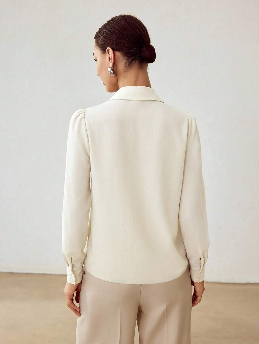 MOTF PREMIUM ÁO KHOÁC CẮT NÚT CÓ CHI TIẾT ĐÁ THỦY TINH - Màu Khaki - Xem 2