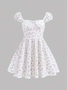 SHEIN Tween Girls Stylish Dress, Elegant Princess Design Suitable For Party, Ceremony And All Occasions, Back To School Season - Multicolor - View 4
