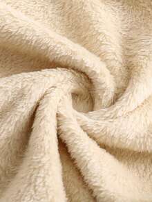 Young Boy极简卡其色毛绒长袖连帽衫和裤子两件套 - 彩色 - 查看 7