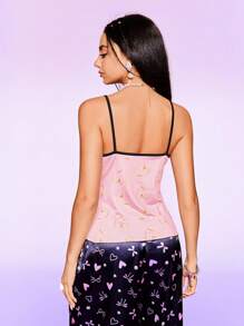 NotGurli Top de tirantes de mujer con estampado de corazones digitales para pijama