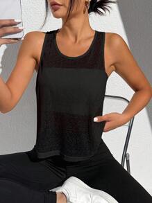 Women Basic Round Neck Spring/Summer Sports T-Shirt & Tank Topworkout Tank Top