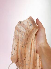 Amplova Vestido mini con lentejuelas y espalda descubierta para mujer - Albaricoque - Ver 11