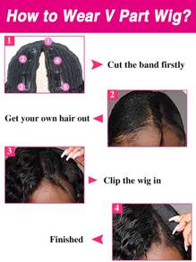 卷曲 V 型假发，真人发，无胶接发，100% 真人发卷曲 V 型假发，无需胶水，无需缝合，升级版 U 型假发，适合初学者，150 密度，12-28 英寸 - Natural Black - 查看 8