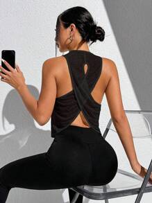 Women Basic Round Neck Spring/Summer Sports T-Shirt & Tank Topworkout Tank Top