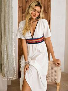 Lullawish 女式休闲波西米亚吊带长睡袍