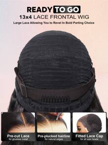 ALL READY WIG 13x4 预全蕾丝前额蜜金色挑染蓬松波浪窗帘刘海假发层次框架脸部预剪预漂白预拔魔法耳片适合所有头型 100% 真人发假发可染色加热 9AM 头发 - S4/27 - 查看 7