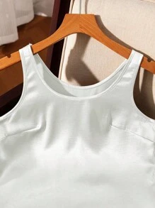 SHEIN Clasi 女士缎面光泽感吊带背心 - 白色 - 查看 4