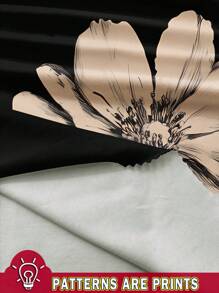 SHEIN Clasi 女式花卉印花立领短袖紧身迷你连衣裙，夏季休闲装 - 彩色 - 查看 3