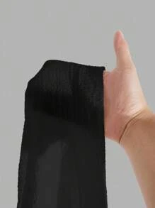 SHEIN EZwear 休闲度假多层蛋糕裙，适合夏天 - 黑色 - 查看 5