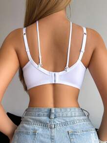 SHEIN 1 pièce Soutien-gorge sans fil doux et confortable avec rembourrage, forme ajustable pour femmes - Blanc - Voir 3