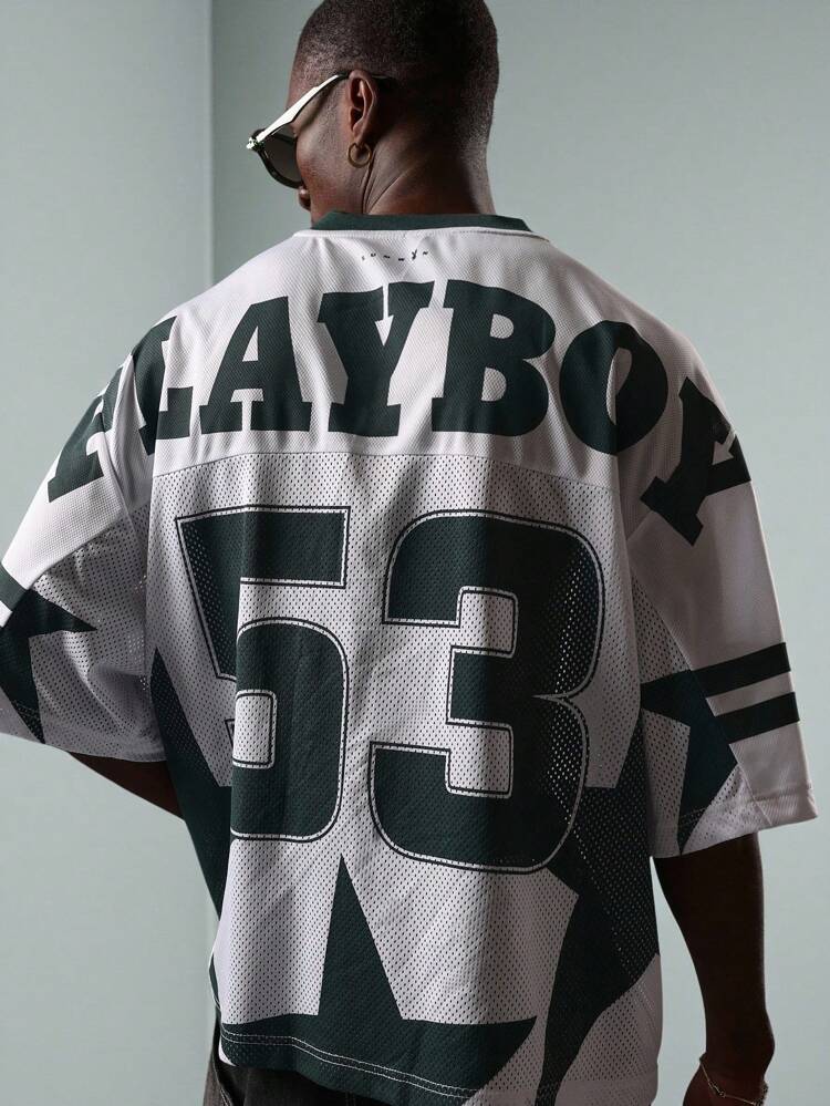 PLAYBOY X SUMWON Oversized Jersey Number Short Sleeve Streetwear T-Shirt