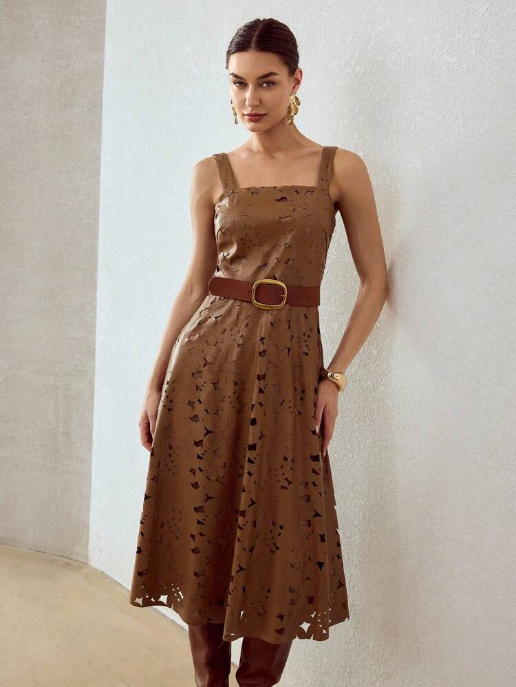 PU LEATHER ZIPPER DRESS