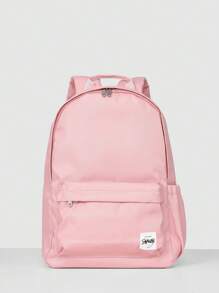 SUMWON 儿童经典学校背包日常学生背包旅行书包轻便耐用防水校园书包带侧袋 - 藕粉色 - 查看 1