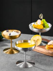 1pc Stainless Steel Ice Cream Cup, High Foot Ice Cream Cup, Pudding Mousse Fruit Salad Cup, For Home Kitchen Restaurant Hotel, Kitchen Supplies, Tableware Accessories