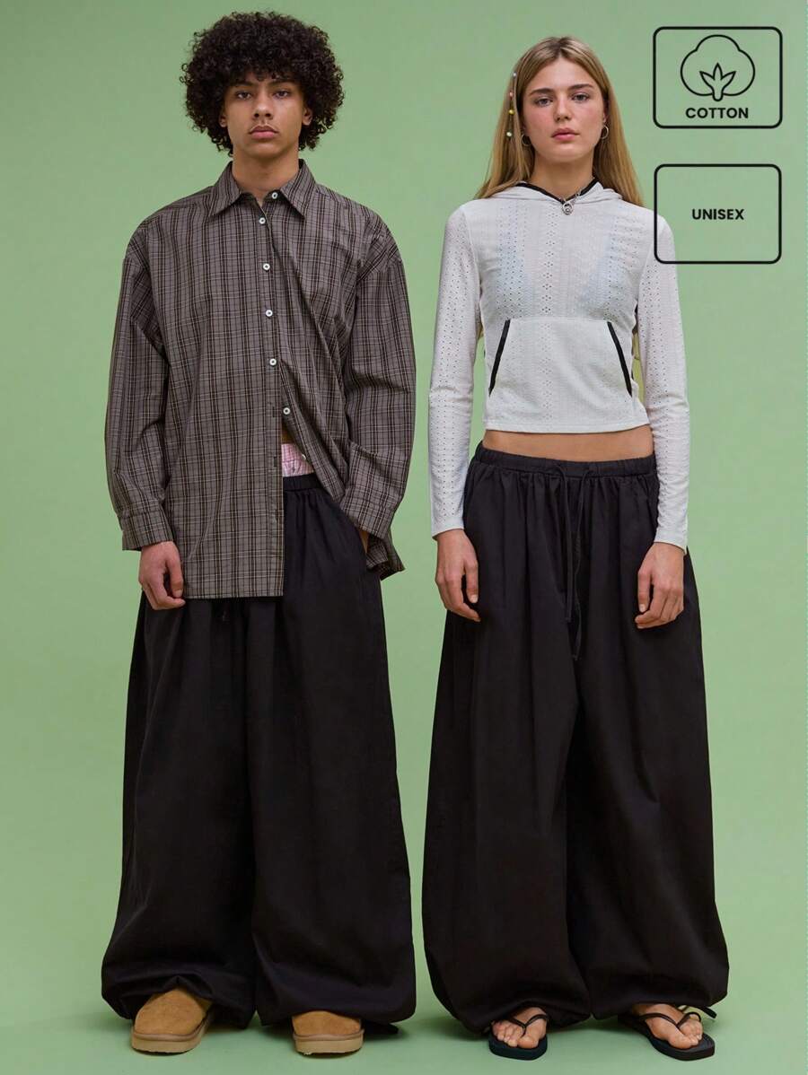 COUREZ 少女裤子 - 黑色 - 查看 1