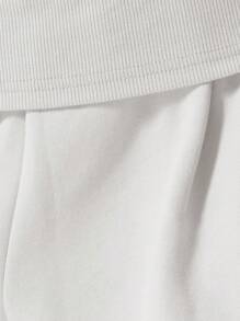 MUSERA Extreme Wide Leg Fold Over Waist Sweatpants Airport Casual Summer Airport Joggers Sweatpants Holiday - White - View 6