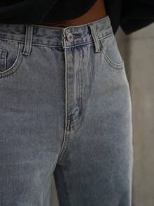 SAYEHFBABY Casual Washed Straight Leg Jeans Pants