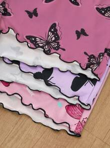 SHEIN 3pcs Set Young Women Casual Butterfly Print Camisole Shorts Pajama Set, Multi-Color Butterfly Pajama Set Two Piece Sleepwear Set Summer Pajama Set Lingerie Sleep Set Bow Pajama Set