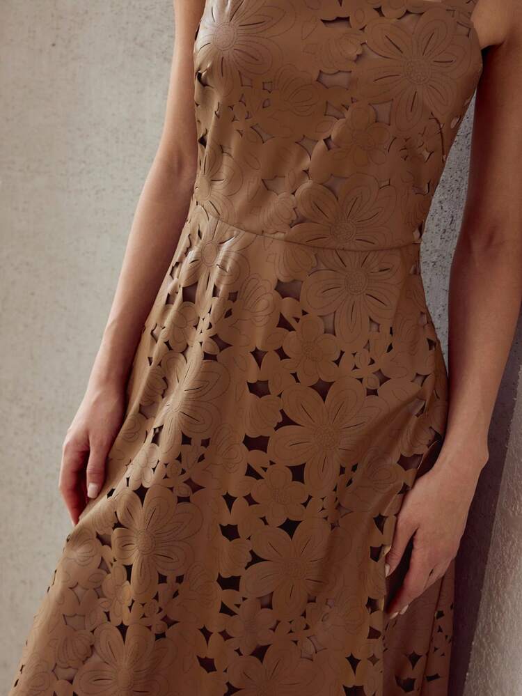 PU LEATHER ZIPPER DRESS