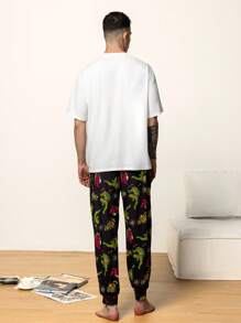TEENAGE MUTANT NINJA TURTLES | SHEIN Men's Cartoon Turtle Pattern Short Sleeve Top And Pocket Pants Loungewear Set