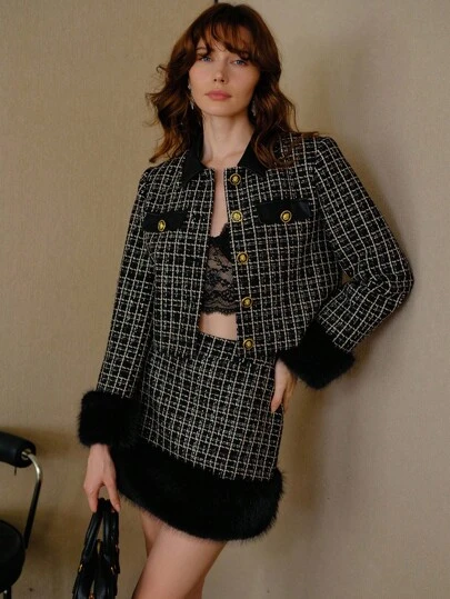 TWEED MINI SKIRT｜Motf