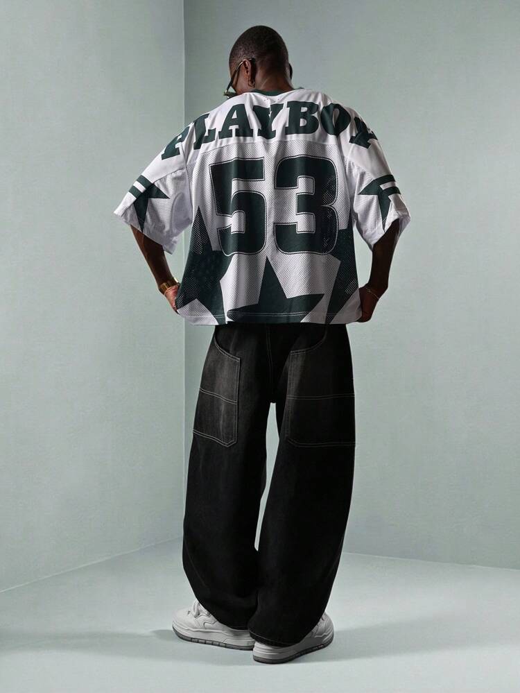 PLAYBOY X SUMWON Oversized Jersey Number Short Sleeve Streetwear T-Shirt