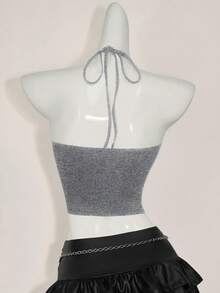 SHEIN ICON 美国性感吊带背心，夏季 - 灰色 - 查看 2