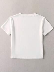 Glimmora 女士夏季百合花卉数码印花短款T恤 - 白色 - 查看 2