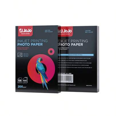 SHEIN 4R Premium High Glossy Photo Quality Paper Smooth Waterproof Professional White Photographic Paper Fit For All Inkjet Printers Cardstock Postcard Brochure For Dye Ink Inkjet Printer Wholesale Photo Paper, High-Gloss Photo Paper