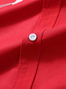 Manfinity RSRT Men's Western Style Floral Print Long Sleeve Single-Breasted Shirt Men Cowboy Shirts Cowboy Shirt Western Shirt Rodeo Shirt Men Western Shirts - Red - View 6