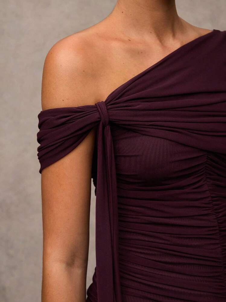 SHEIN BAE El vestido burdeos con una falda acampanada fluida es elegante y sofisticado, adecuado para vacaciones, bodas, cumpleaños, graduaciones y otras ocasiones. El corte ajustado lo convierte en una excelente opción para el otoño, disfraces de Navidad, disfraces de Halloween, atuendo para citas, atuendo de invitado de boda y atuendo formal de invitado de boda. - Rojo violeta - Añade 8