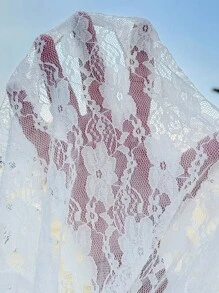 LanaWest Women Sexy White Lace Crop Top With Faux Pearl Buttons, Suitable For Dirndl Top Wear, Daily Sexy, Beer Festival - White - View 7