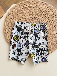 Baby Boy Fun Print Short Sleeve Shorts Knit Pajamas 6 Pieces Set For Summer Graphic - Multicolor - View 7