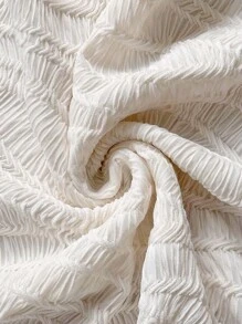 Soleia Vestido con cuello en V profundo, espalda descubierta y abertura lateral, de punto texturizado en color verde mar, para vacaciones - Verde - Ver 6