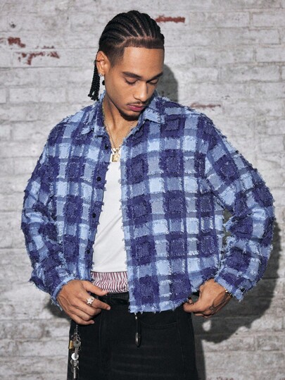 AXEPEAK Camisa holgada de manga larga con cuello vuelto para hombre, otoño