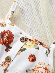 SHEIN LMoss Kids 少女三件套休闲荷叶边装饰吊带背心 - 紫色 - 查看 4