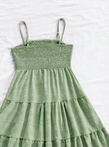 Soleia 素色荷葉邊吊帶洋裝