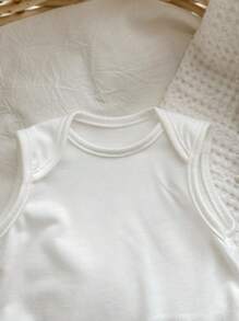 6pcs Dozemod Kids Newborn Baby Boy Simple Solid Color Comfortable Round Neck Sleeveless Bodysuit Set - Multicolor - View 4