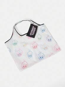 LOONEY TUNES X SHEIN White All-Over Print Waterproof Large Capacity Tote Bag - Multicolor - View 4