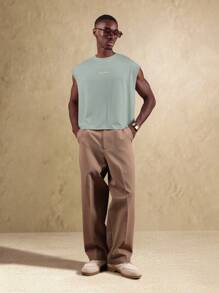 SUMWON 摩纳哥夏季背心无袖肌肉衬衫，带食物印花，宽松休闲街头服饰，节日海滩度假短款背心 - 灰色 - 查看 6