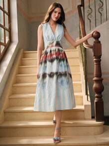 Anewsta New Style Fashion Elegant High-End Unique Design Sleeveless Maxi Dress