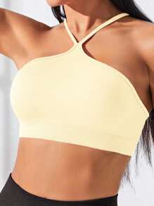 Seamluxe SHEIN Sport Camiseta Esportiva/Regata Nadador/Modelagem de Busto/Versátil e Fashion