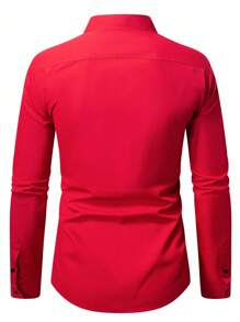 Manfinity RSRT Men's Western Style Floral Print Long Sleeve Single-Breasted Shirt Men Cowboy Shirts Cowboy Shirt Western Shirt Rodeo Shirt Men Western Shirts - Red - View 2